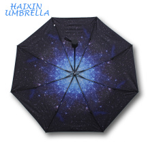 Benutzerdefinierte Full Inside Print Design hochwertige beliebte Constellation Karte Sterne Nachthimmel Regenschirm Sonnenschirm